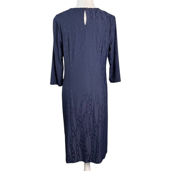 Joseph Ribkoff Midnight Blue Chain-Link Knee-length Dress POCKETS Women's 12 - Picture 8 of 8